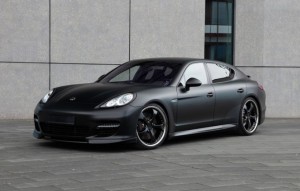 Porsche black car wrap